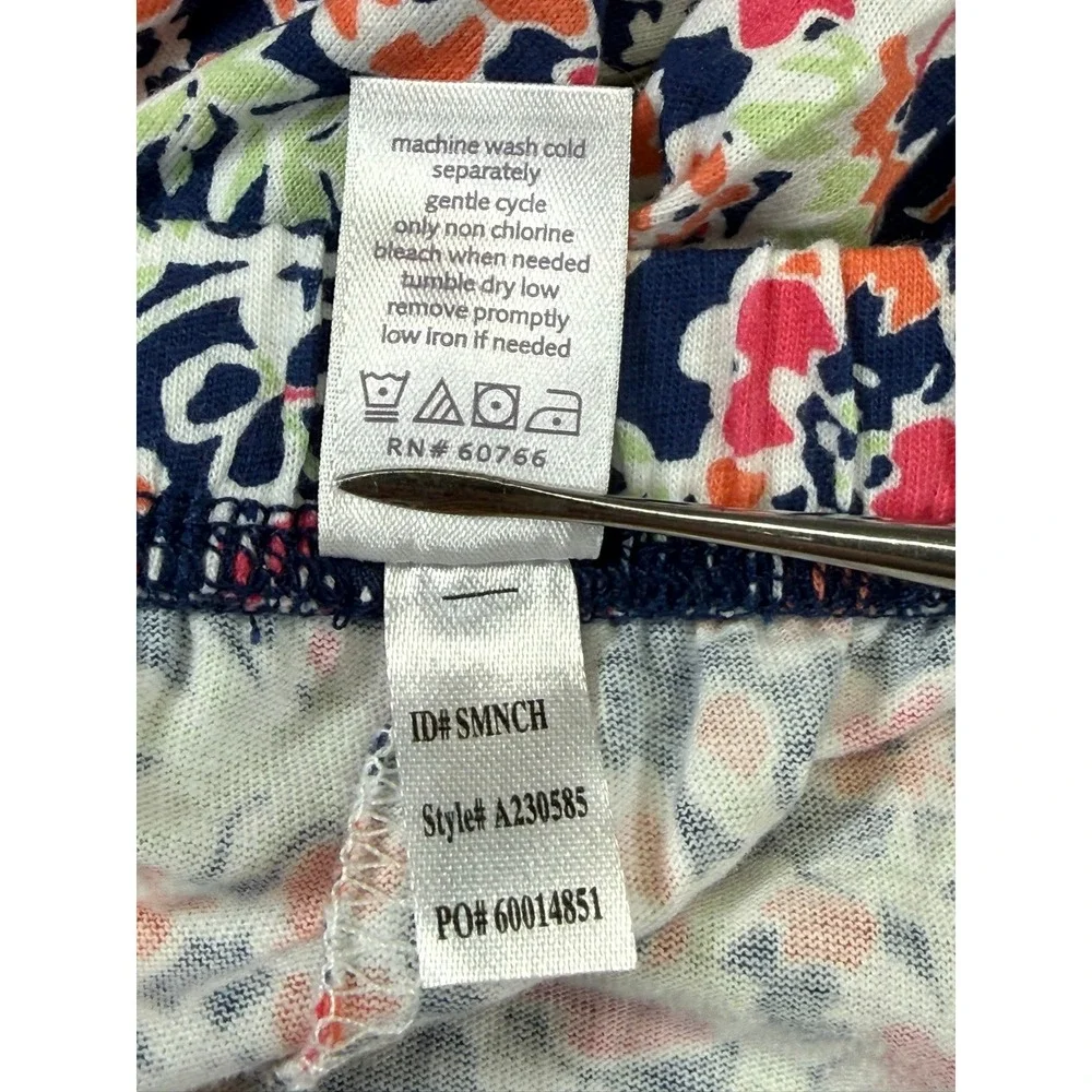 Floral Cotton Pajama Pants XL Multi-color Drawstring Wide Leg RN 60766 A230585
